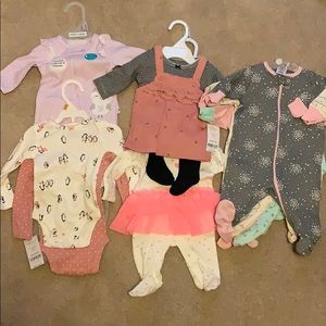 Lot of 5 brand new outfits newborn size